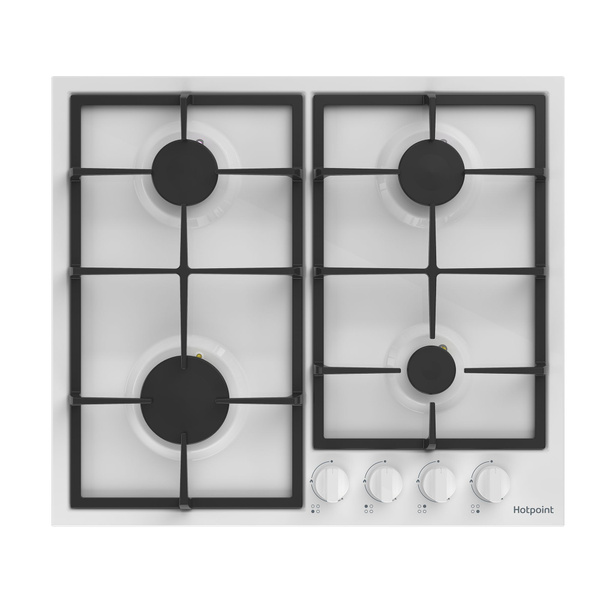 Встраиваемая газовая варочная панель Hotpoint HGMT 642 WH, 4 конфорки ...