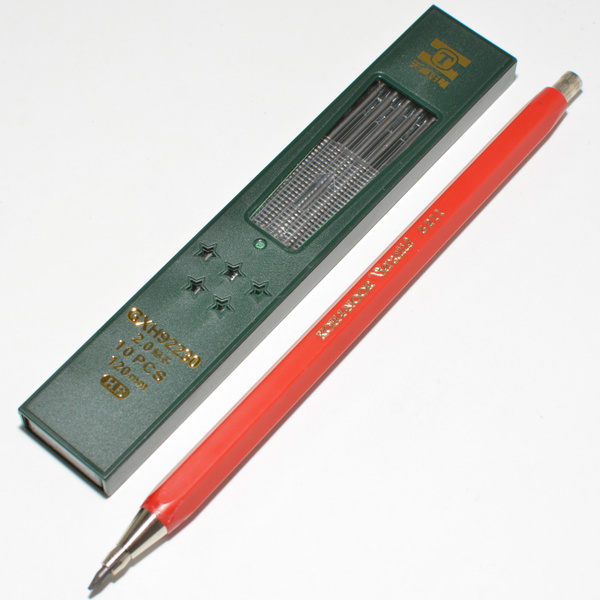 Карандаш цанговый 2,0 мм Koh-I-Noor красный и грифели 10 шт., со ...