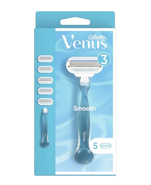 Gillette Venus Smooth бритва женская, 5 сменных кассет - купить с ...
