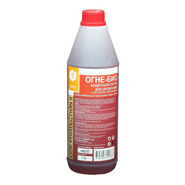 Огнебиозащитный состав для древесины Apis fire protection II (1 кг ...