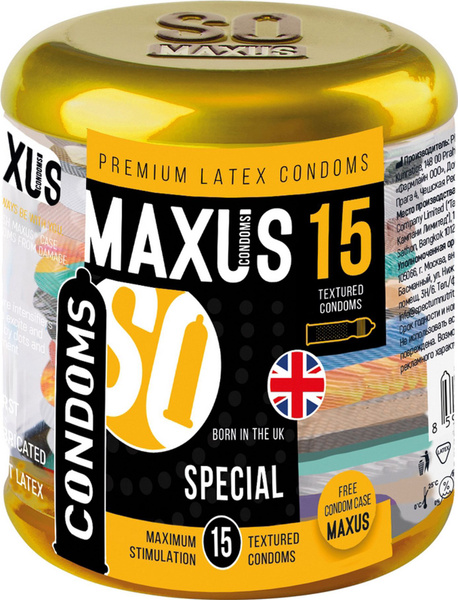 Презервативы Maxus / Максус Special рельефные из латекса со смазкой ...