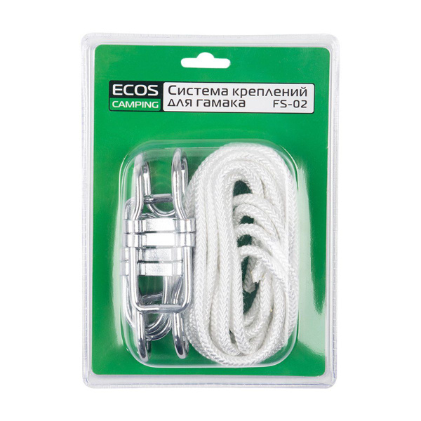 Крепление для гамака Ecos FS-02 (2 веревки, 2 крючка, 2 стопора ...