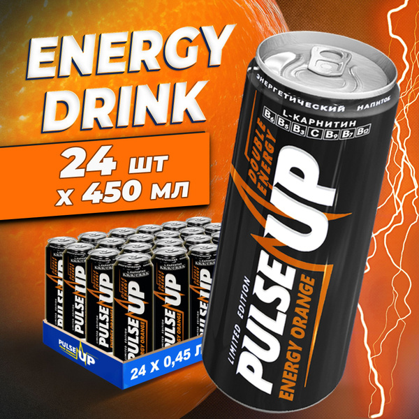 Энергетик PULSEUP ORANGE ENERGY напиток энергетический 0,45л. х 24 ...