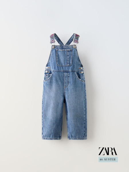 Комбинезон детский ZARA EMBROIDERED DENIM DUNGAREES, 92, Девочки ...