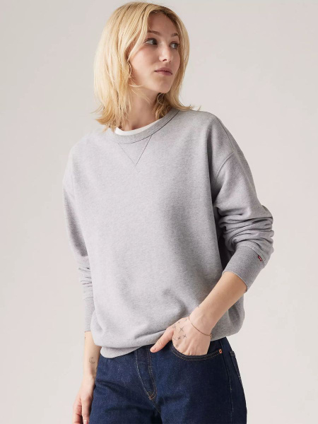 Свитшот Женский Levi's серый Хлопок, размер 40, 42 Пакистан купить c ...