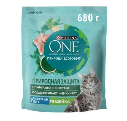 Purina ONE Сухой корм для взрослых кошек Природа здоровья, с высоким ...
