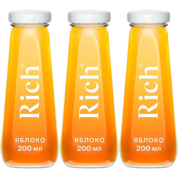 Сок Rich яблочный 200 мл, набор: 3 штуки купить на OZON по низкой цене ...