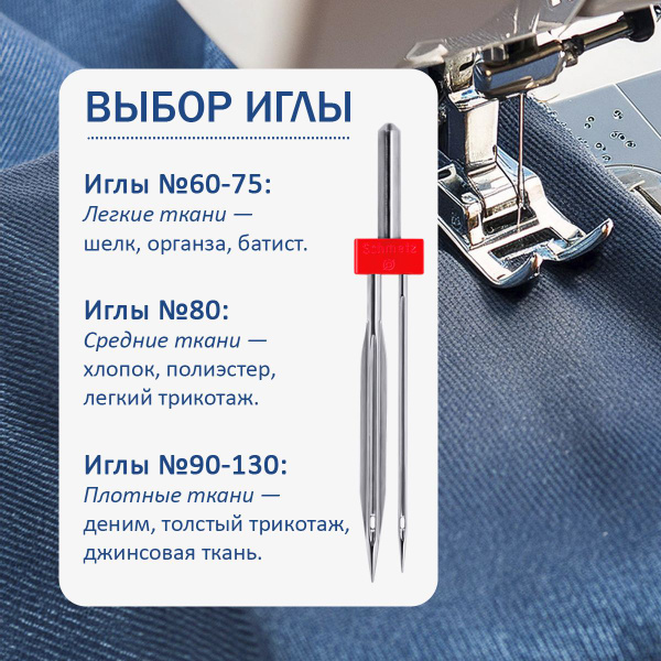 Иглы для швейных машин, для мережки № 100/2.5, 1 шт. - купить с ...