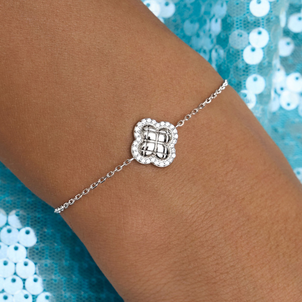 MIESTILO браслет женский серебро 925 клевер, серебряная цепочка на руку ...