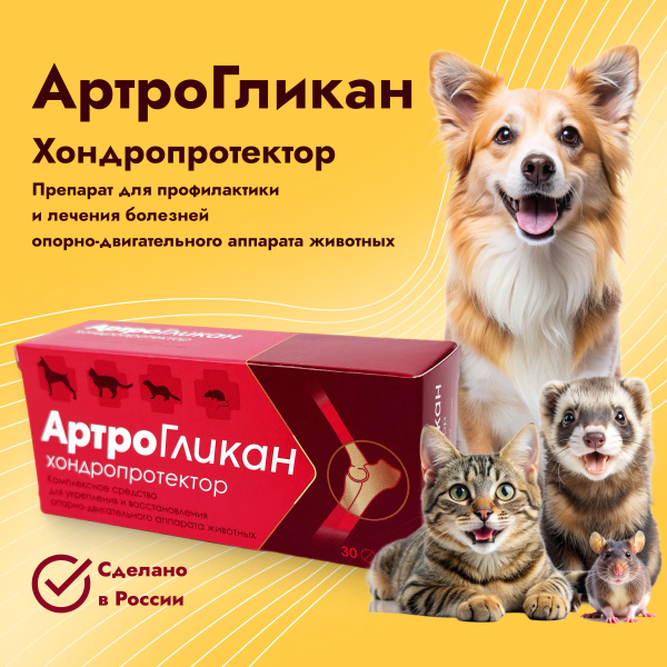 Артрогликан 1 упаковка (30табл)/Кормовая добавка для суставов собак ...