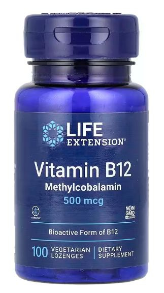 Витамин В12 Метилкобаламин 500 мкг 100 vegetarian lozenges, LIFE ...