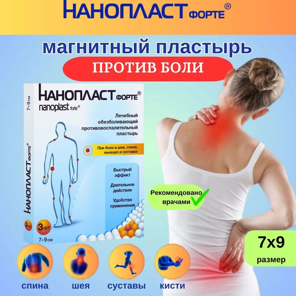 НАНОПЛАСТ Пластырь обезболивающий лечебный для спины и суставов ...