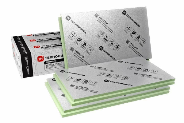 Плиты PIR (пир) теплоизоляции LOGICPIR Балкон Ф/Ф L-кромка 1190х590х40 ...