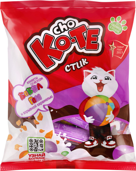 Конфеты CHO KO-TE со вкусом баббл гам и взрывной карамелью, 250г купить ...