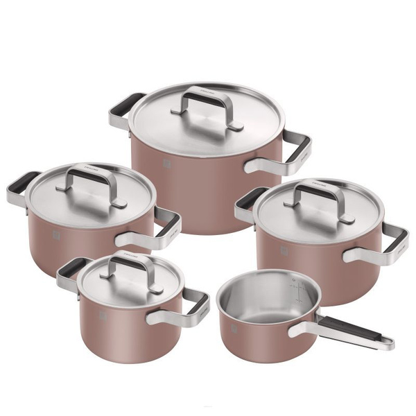 Набор кастрюль ZWILLING Pure розовый 5 предметов с толстым дном, из ...