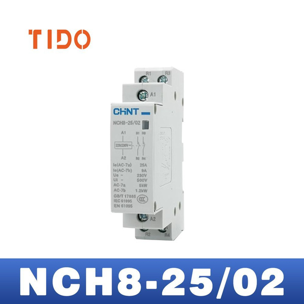 Модульный контактор CHINT NCH8-25/02 25А 220В,2НЗ, двух полюсный ...