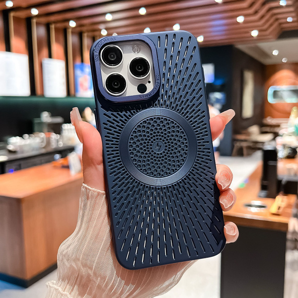 Дышащий магнитный чехол для телефона для iPhone 15 Pro, Противоударный ...