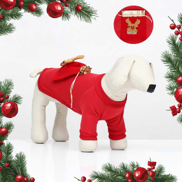 Кофта новогодняя для животных "Подарок", размер XL (ДС 40, ОГ 50 см ...