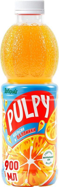 Напиток Добрый Pulpy апельсин с мякотью сокосодержащий 900мл купить на ...