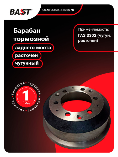 Барабан тормозной ГАЗЕЛЬ зад. проточенный балансированный (красный)