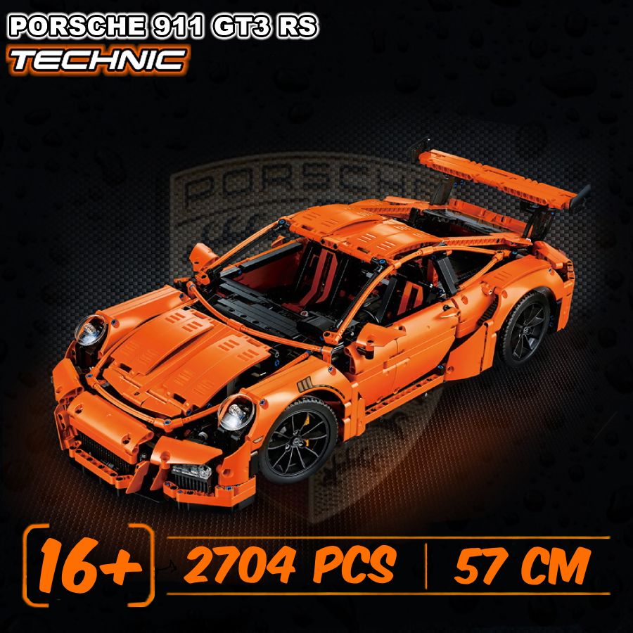 КонструкторТехникнабор"Porsche911GT3RS"2704детали(Порше911,technic,модельracingспорткар,легосовместимый,конструктордлямальчиков,большойнабор)