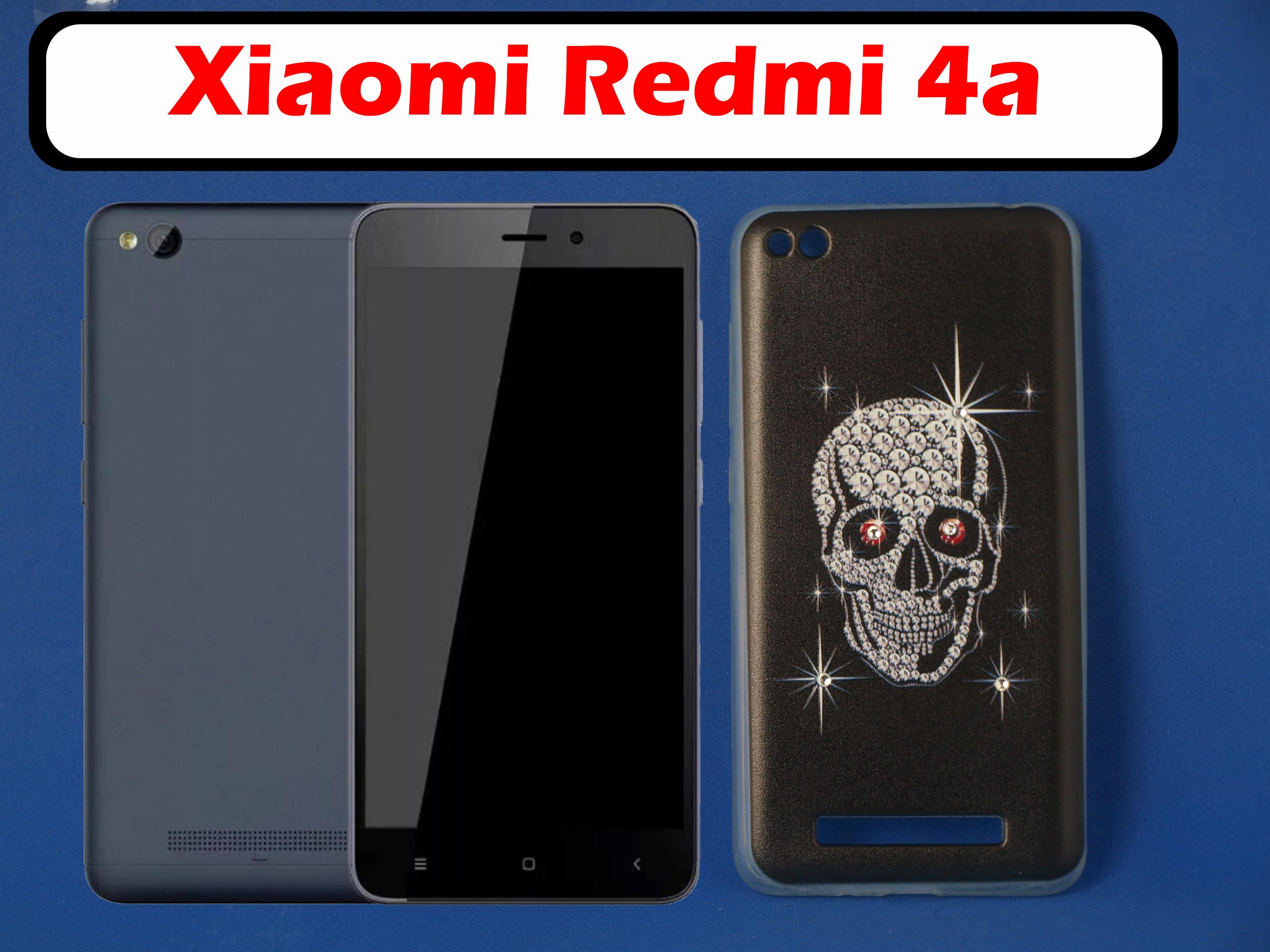 ЧехолнакладкадляXiaomiRedmi4AЧереп,силикон