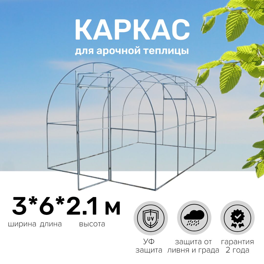 КаркасдляАрочнойтеплицы3х6метра,оцинкованныйкаркас20х20мм