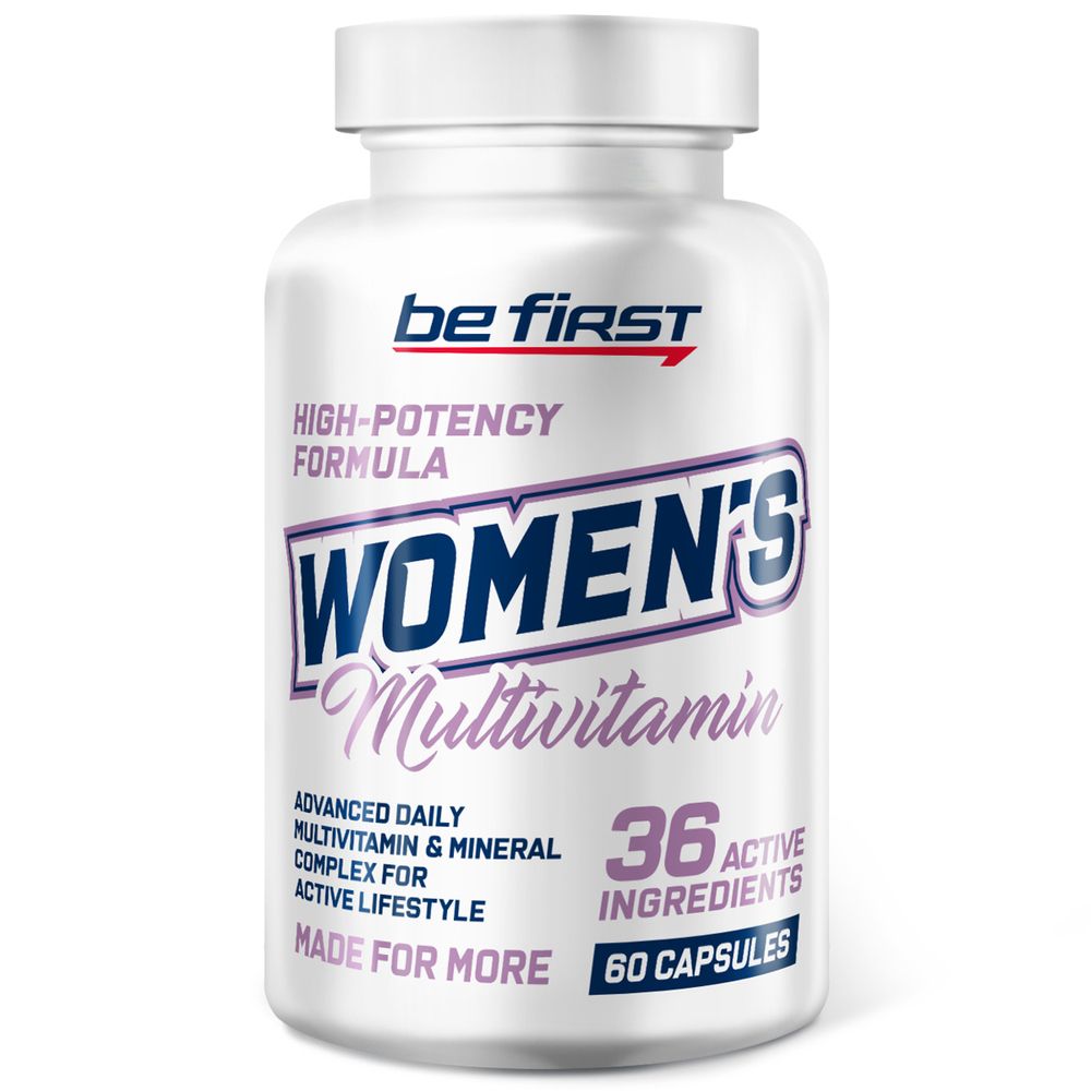 Витамины для женщин Be First Womens Multivitamin, 60 капсул / комплекс мультивитаминов для красоты женщин Women, волос и иммунитета