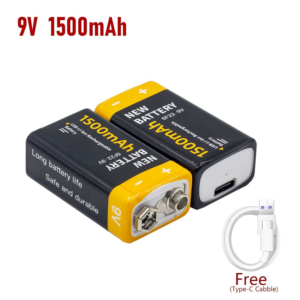 Зарядноеустройство9VType-C1500mAh2шт.