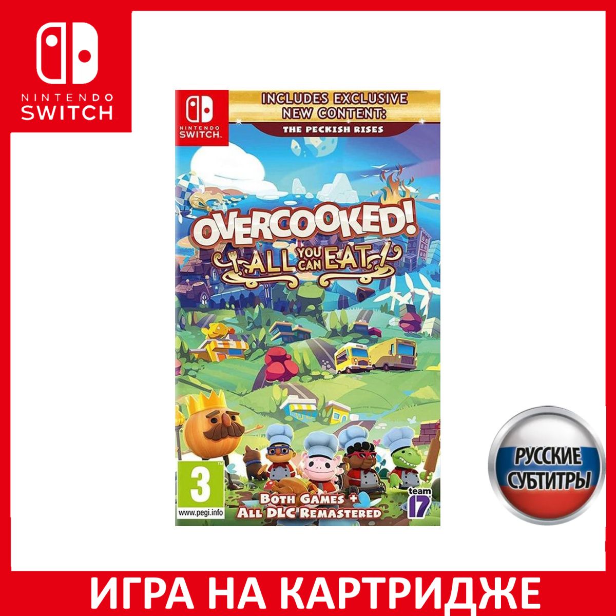 Игра Overcooked All You Can Eat (Адская кухня) Switch Русская Версия Картридж на Nintendo Switch