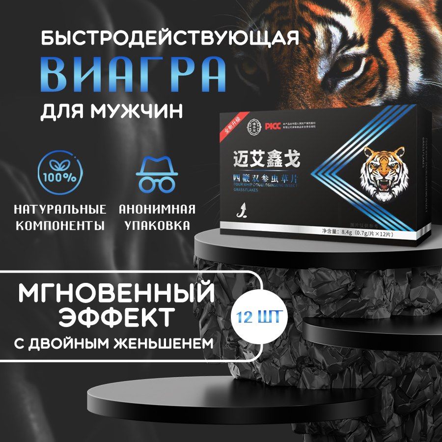 Возбудитель для мужчин для эрекции TIGER, 12 штук - купить с доставкой по  выгодным ценам в интернет-магазине OZON (880686063)