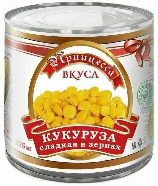 Принцесса вкуса Кукуруза консервированная, 425 мл*4шт