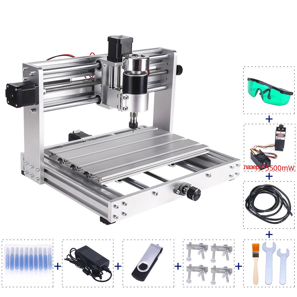 CNC3018PROЛазерныймодуль5,5Вт,Естьавтономноеуправление,цельнометаллическаярамнаягравировальнаямашина,станоксЧПУ,гравировальнаямашинасЧПУ