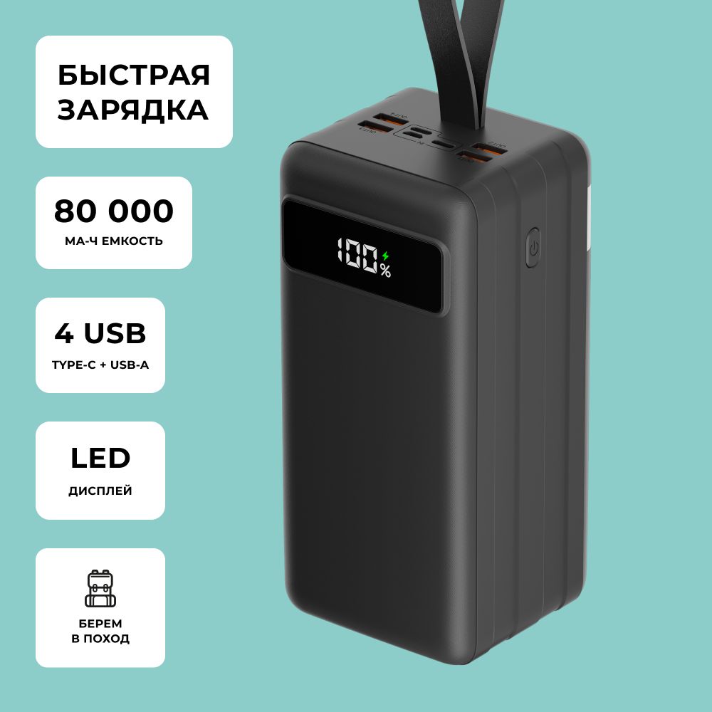 Внешний аккумулятор (Power Bank) Deppa NRG Turbo V2 - купить по выгодным  ценам в интернет-магазине OZON (1136553216)