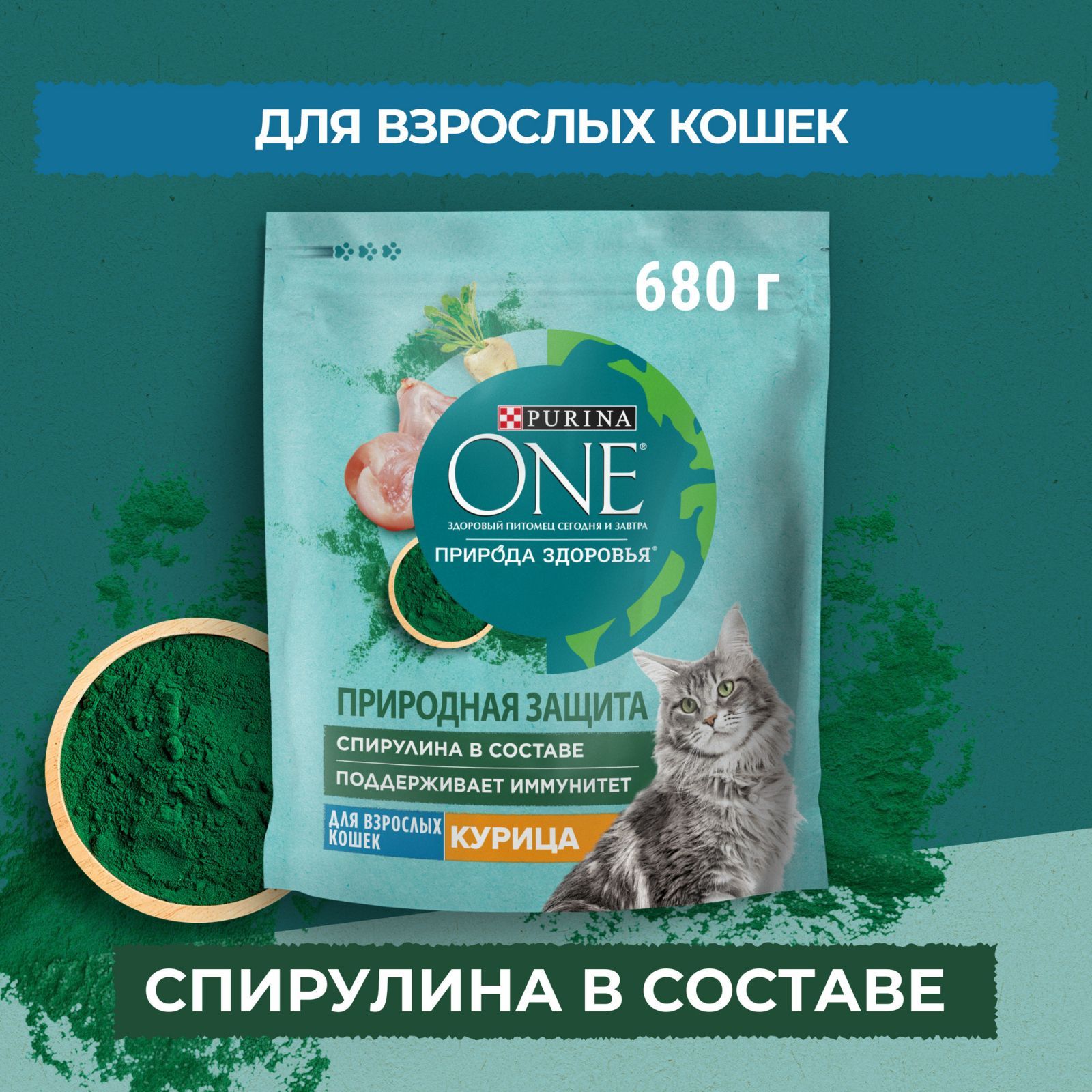 Сухой корм для кошек Purina ONE Природа Здоровья, с курицей, 680 г - купить  с доставкой по выгодным ценам в интернет-магазине OZON (152026288)