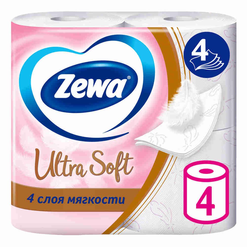 Туалетная бумага Zewa Ultra Soft, 4 слоя, 4 рулона