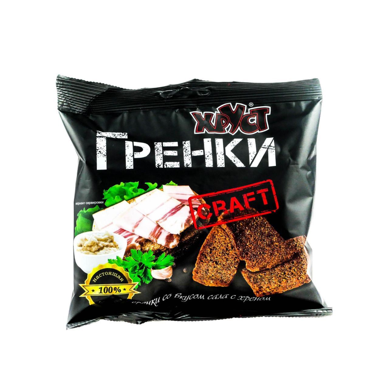 Хруст Craft 60 г. - 5шт. Гренки сало с хреном