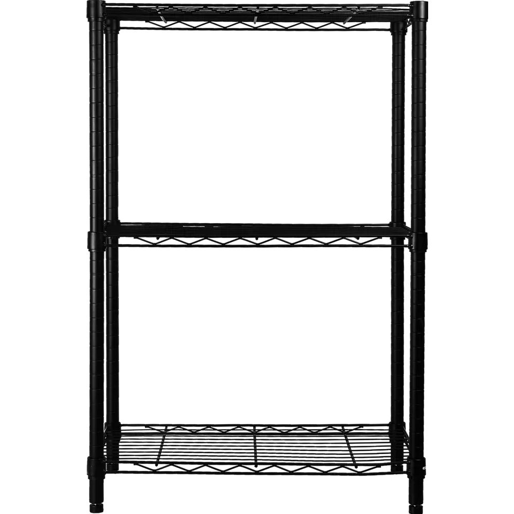 Стеллаж металлический, 35х90х60 см, цвет Черный, 3 полки, надежный