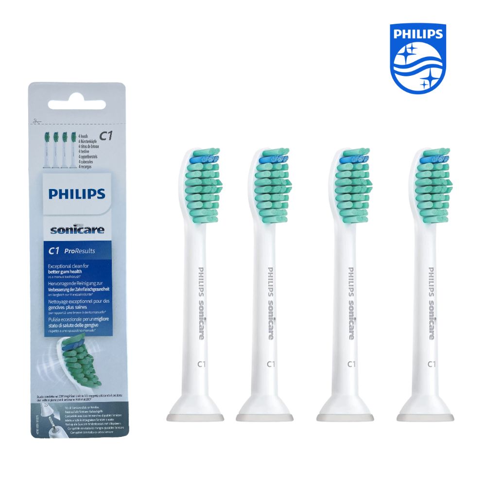 Сменная головка для электрической зубной щетки Philips C1, белая, в упаковке из 4 штук.