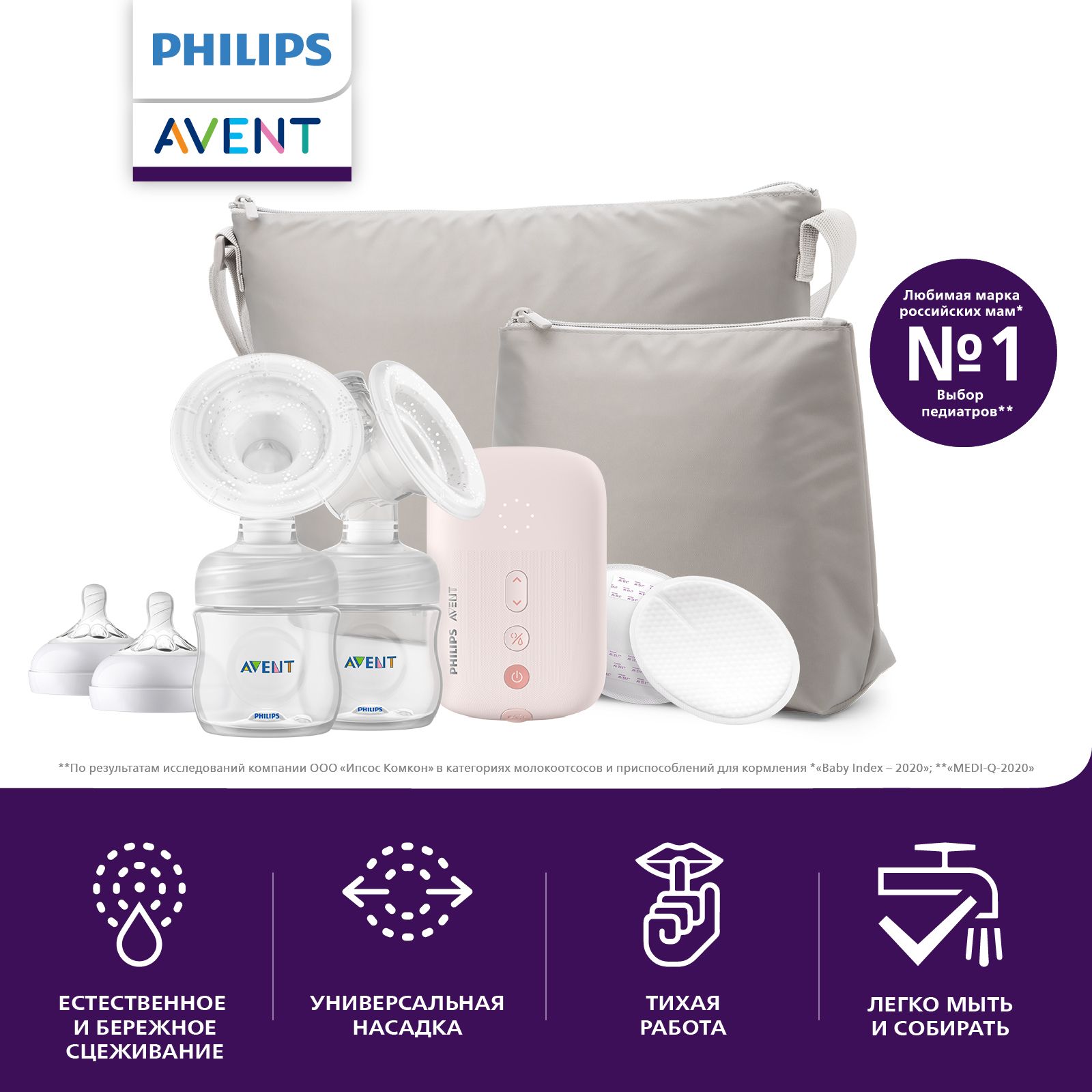 Двойной электронный молокоотсос Philips Avent SCF393/11