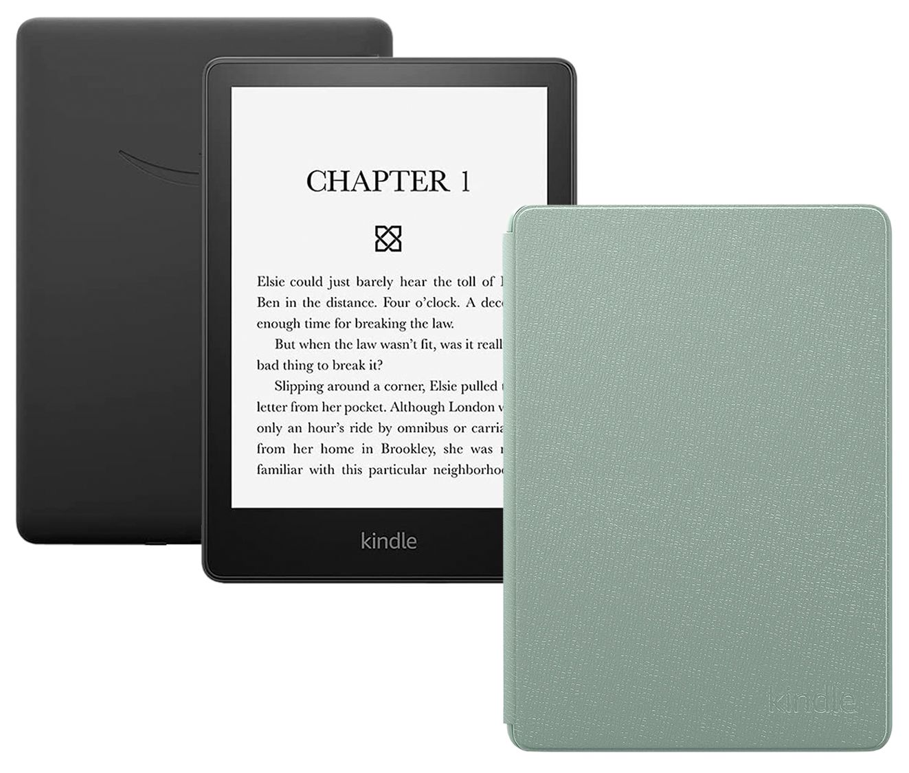 Amazon Kindle 6.8" Электронная книга Amazon Kindle Paperwhite 5 11th gen 16Gb 6.8" + фирменный кожаный чехол, черный, зеленый