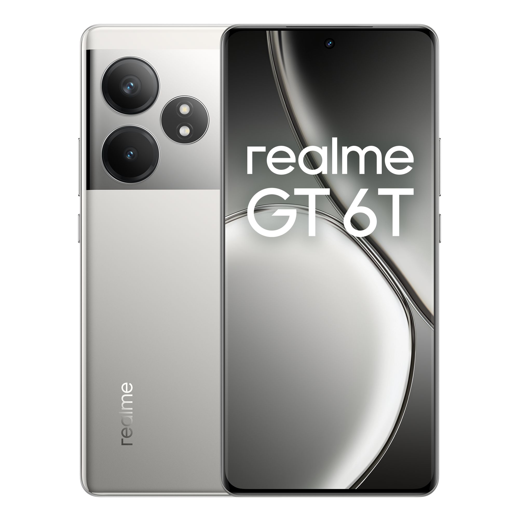 realmeСмартфонGT6TРостест(EAC)8/256ГБ,серебристый