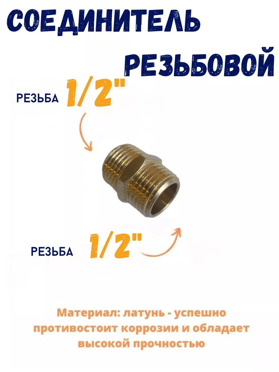 Соединительнаружнаярезьба1/2"x1/2"