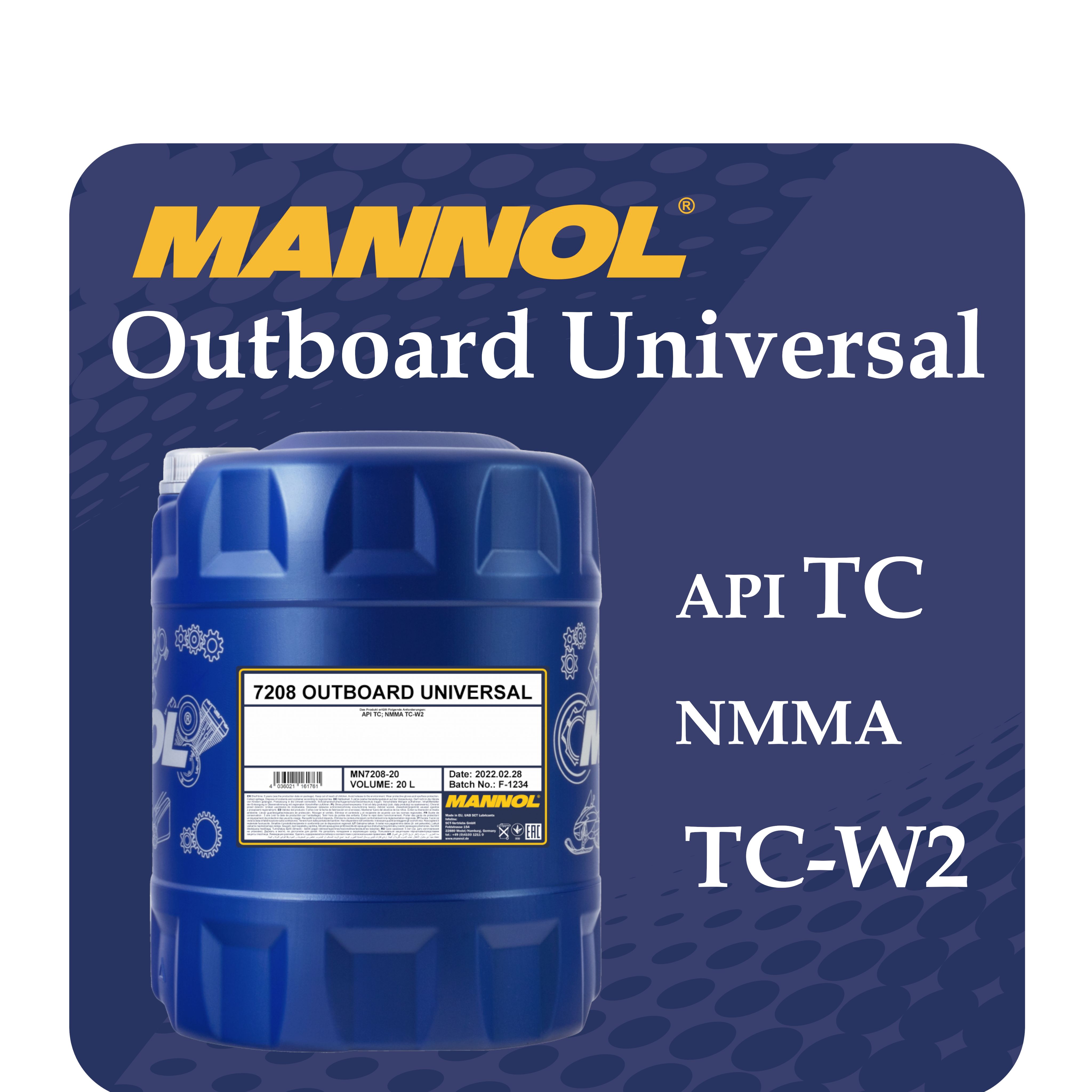 MANNOL OUTBOARD UNIVERSAL Не подлежит классификации по SAE Масло моторное, Минеральное, 20 л