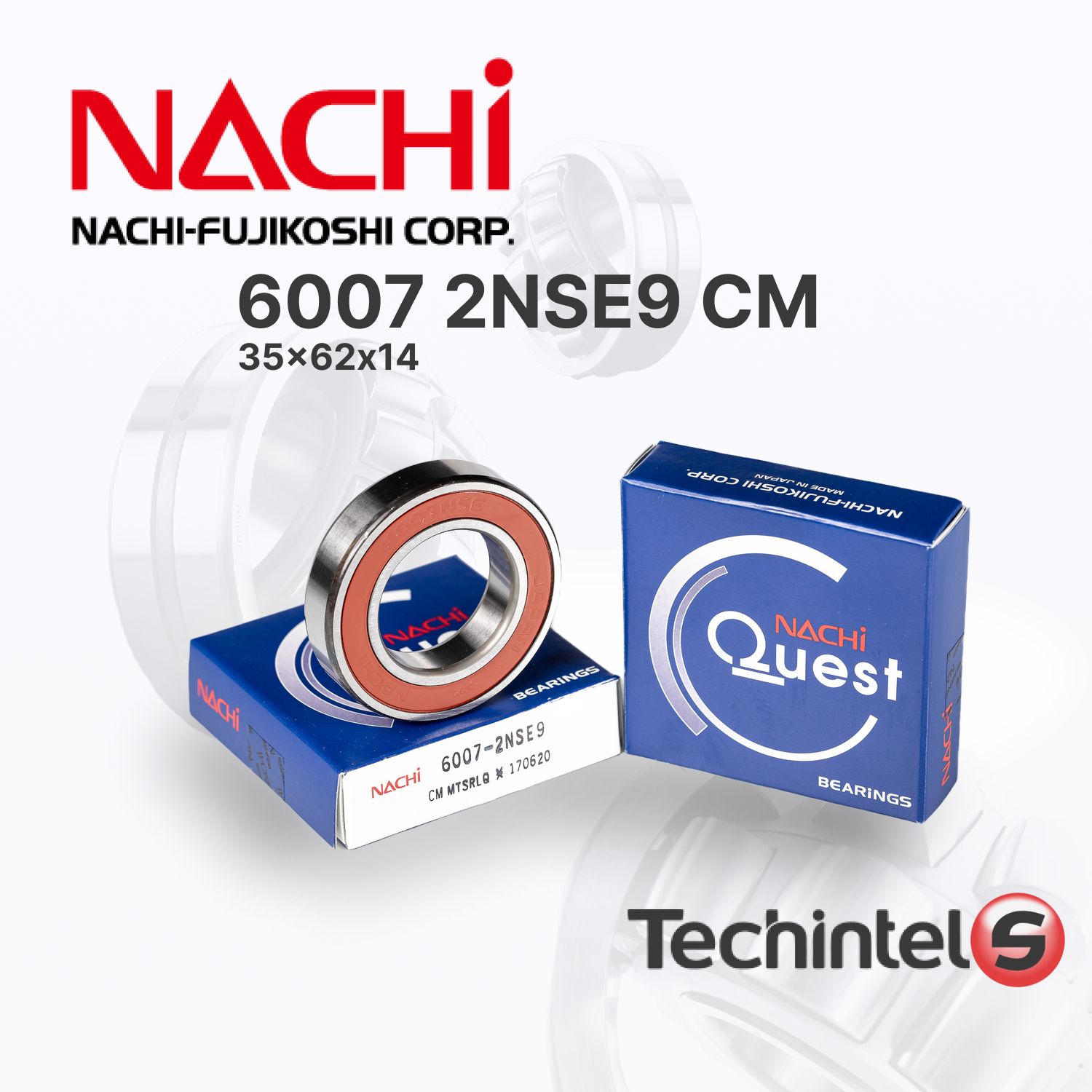 Подшипник NACHI 6007 2NSE (2RS) 35х62х14