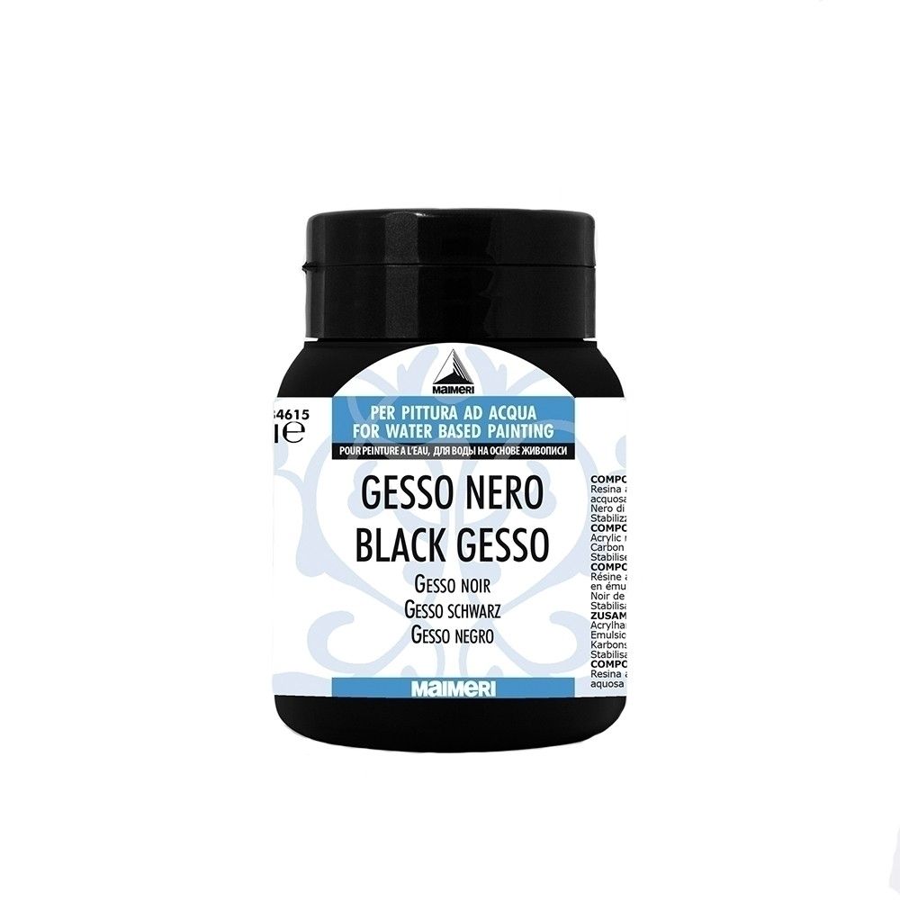 Акриловый грунт Maimeri "Black Gesso" черный №615, 500мл (5834615)