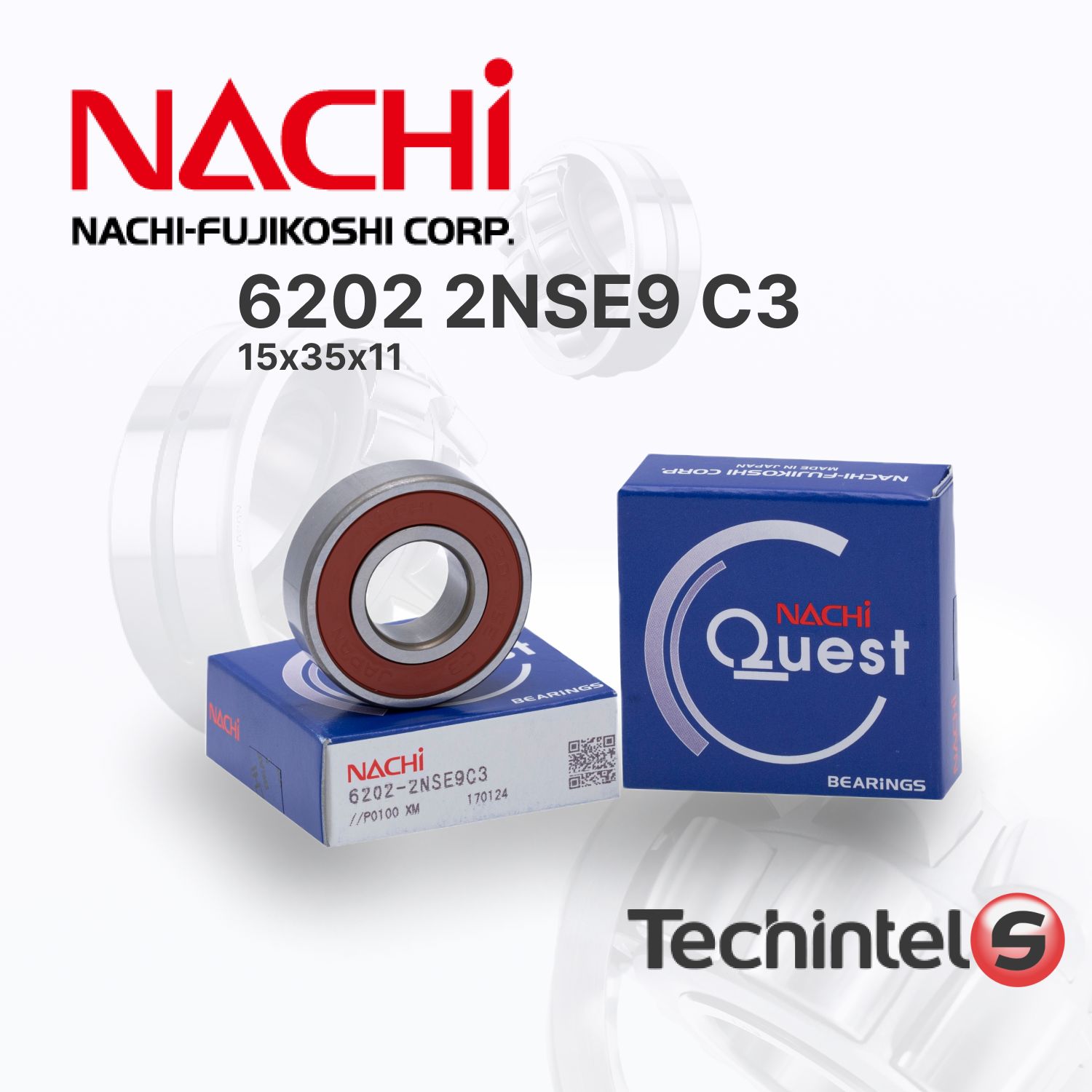 Подшипник NACHI 6202 2NSE C3 (2RS) 15х35х11