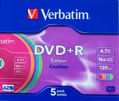 Оптический диск Verbatim Colour DVD+R 4.7gb 16x , DVD+R ( 5 шт )