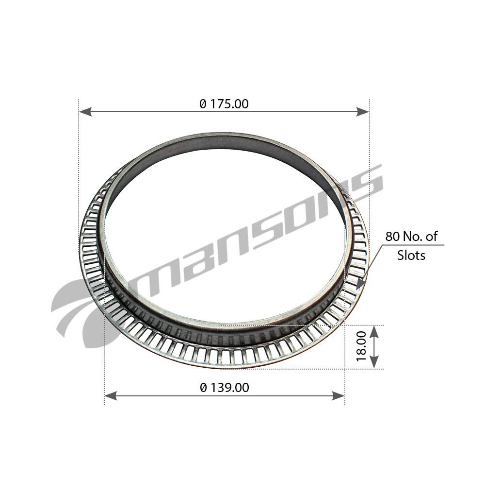 Кольцо ABS 139x175x18 Z 80 MB Atego 700.221