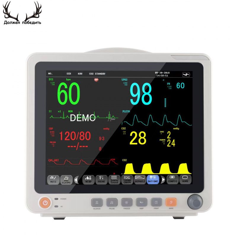 Домашний монитор пациента в медицинской больнице, 12,1 дюйма, контролирует 6 параметров